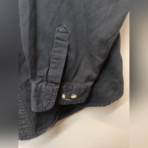 Jack Daniel's Button Down Long Sleeve Shirt Black Cotton Denim Men's XL - Picture 8 of 9